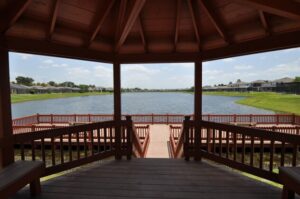 View of the lake from the gazebo