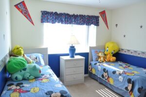 Disney-themed twin bedroom