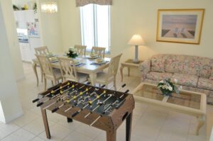 Lounge with foosball table